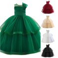 thumbnail image 1 of WERYOUNG Elegant Girls Party Dresses Sleeveless Crewneck Formal Gown Solid Color Mesh Back To School Dresses For Girls Kids Party Breathable Sundress 11-12 Years, 1 of 9