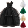 thumbnail image 1 of WERYOUNG Elegant Girls Party Dresses Sleeveless Crewneck Formal Gown Solid Color Mesh Back To School Dresses For Girls Kids Party Trendy Sundress 11-12 Years, 1 of 9