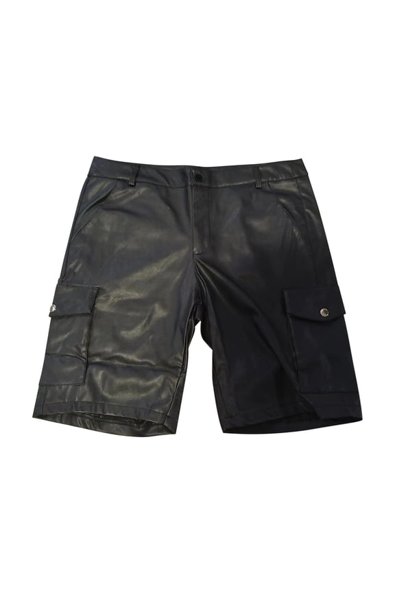 Fashionable Solid Color Shorts For Man Casual Leather Shorts Outdoor Sport Versatile Bottoms