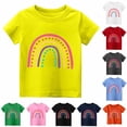 thumbnail image 1 of WERYOUNG Girl's Casual T Shirts Short Sleeve Crewneck Tee Girls Lightweight Rainbow Graphic T-Shirts For Everyday Wear Comfortable Tops 5-6 Years, 1 of 4