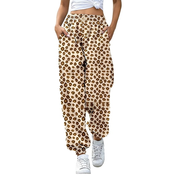 WERYOUNG Girl's Pants Elastic Waist Leopard Print Kids Everyday Wear Fashionable Joggers Trousers Home Lounging Comfortable Soft Toddler Slacks