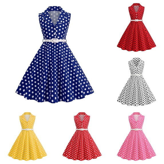 WERYOUNG Girl's Polka Dot Dresses For Stage Performances Sleeveless Dress With Full Skirt For Party And Dance Stylish Sundresses 3-4 Years
