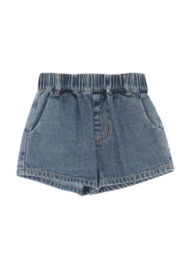 Girl's Summer Jean Shorts With Cute Cartoon Ear Comfortable Shorts For Home Lounging Stylish Bottoms