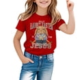 thumbnail image 1 of WERYOUNG Girl's T-Shirts Easter Short Sleeve Crewneck Cute Bunny Print Kids Casual T Shirts Leisure Wear Relaxed Fit Tee Shirts Holiday Vacation Stylish Versatile Children Top, 1 of 4