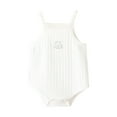 thumbnail image 1 of WERYOUNG Girls Boys Bodysuits Summer Unisex Casual Sleeveless Spaghetti Strap Solid Color Bodysuits Baby Trendy Daily Wear Sleepwear Onesie,White,3-6 Months, 1 of 3