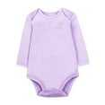 thumbnail image 1 of WERYOUNG Girls Boys Bodysuits Summer Unisex Casual Solid Color Long Sleeve Round Neck Bodysuit Girls Stylish Daily Wear Sleepwear Onesie,Purple,18-24 Months, 1 of 3