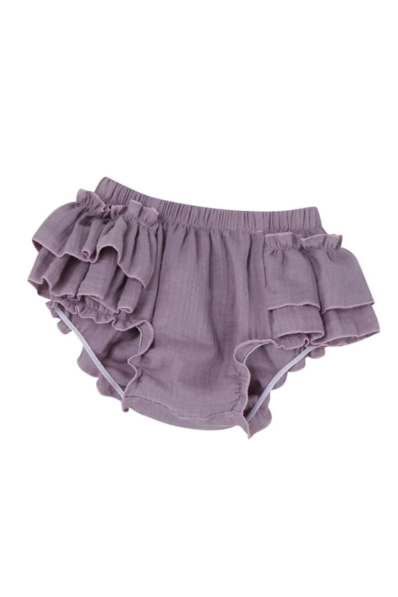 Girls Boys Casual Shorts Summer Solid Color Ruffle Stretch Elastic Waist Shorts Baby Cute Active Wear Pants,Light Purple,0-6 Months