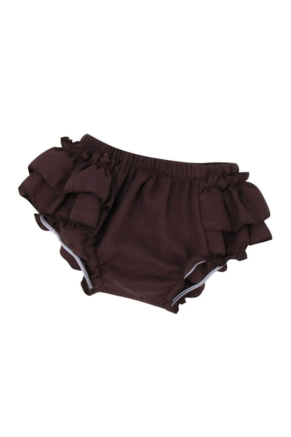 Girls Boys Casual Shorts Summer Solid Color Ruffle Stretch Elastic Waist Shorts Baby Stylish Active Wear Pants,Coffee,12-24 Months