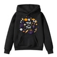 thumbnail image 1 of WERYOUNG Girls Boys Hoodies Cartoon Pumpkin Ghost Letter Printed Long Sleeve Pullover Hooded Halloween Sweatshirt With Pocket Child Cozy Party Hoodie,Black,4-5 Years, 1 of 4