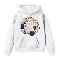 thumbnail image 1 of WERYOUNG Girls Boys Hoodies Cartoon Pumpkin Ghost Letter Printed Long Sleeve Pullover Hooded Halloween Sweatshirt With Pocket Girl Comfort Outdoor Play Hoodie,White,13-14 Years, 1 of 4