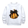 thumbnail image 1 of WERYOUNG Girls Boys Hoodies Cartoon Pumpkin Printed Long Sleeve Round Neck Pullover Hoodless Halloween Sweatshirt Girl Soft Birthday Hoodie,White,6-7 Years, 1 of 3