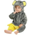 thumbnail image 1 of WERYOUNG Girls Boys Onesie Cute Cartoon Animal Long Sleeve Zip-Up Hooded Halloween Jumpsuit Leisure Photography One-Pieces,Dark Gray,6-12 Months, 1 of 4