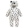thumbnail image 1 of WERYOUNG Girls Boys Onesie Cute Cartoon Animal Long Sleeve Zip-Up Hooded Halloween Jumpsuit Stylish Photography One-Pieces,White,6-12 Months, 1 of 2
