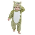 thumbnail image 1 of WERYOUNG Girls Boys Onesie Cute Cartoon Animal Long Sleeve Zip-Up Hooded Halloween Jumpsuit Versatile Indoor One-Pieces,Light Green,4-5 Years, 1 of 6