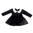 thumbnail image 1 of WERYOUNG Girls Boys Onesie Fashion Long Sleeve Peter Pan Collars Tulle Dress Halloween Bodysuit Classic Photography One-Pieces,Black,6-12 Months, 1 of 4