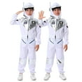 thumbnail image 1 of WERYOUNG Girls Boys Onesie Fashion Long Sleeve Space Astronaut Stage Performance Halloween Jumpsuit Leisure Birthday Party One-Pieces,White,3-4 Years, 1 of 8