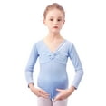thumbnail image 1 of WERYOUNG Girls Boys Onesie Spring Summer Solid Color Long Sleeve Ballet Dance Training Bodysuit Sweet Homewear Bodysuit,Blue,2-3 Years, 1 of 3