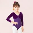 thumbnail image 1 of WERYOUNG Girls Boys Onesie Spring Summer Solid Color Long Sleeve Ballet Dance Training Bodysuit Toddler Sweet Homewear Bodysuit,Purple,18-24 Months, 1 of 4
