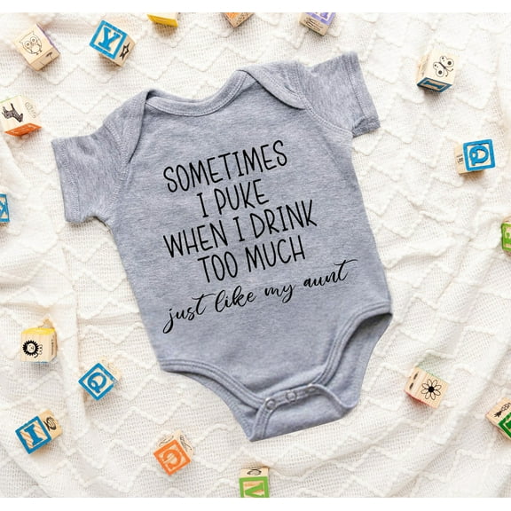 WERYOUNG Girls Boys Onesie Summer Casual Cartoon Letter Printed Round Neck Short Sleeve Bodysuit Kids Lovely Daily Wear Bodysuit,Grey,6-9 Months