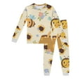 thumbnail image 1 of WERYOUNG Girls Boys Outfits Spring Summer Long Sleeve Round Neck Cartoon Bee Printed Top And Pants Pjs Sets Girls Stylish Loungewear Outfits,Yellow,2Y, 1 of 4