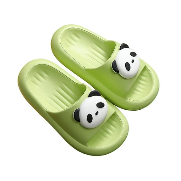 WERYOUNG Girls Boys Slippers Cartoon Open Toe Non-Slip Soft Sole Flip Flops Slip On Water Shoes Baby Stylish Weekend Slipper,Green,11-11.5 Years