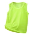 thumbnail image 1 of WERYOUNG Girls Boys Tops Solid Color Sleeveless Round Neck Mesh Shirt Tank Top Baby Comfort Weekend Tops,Green,100, 1 of 3