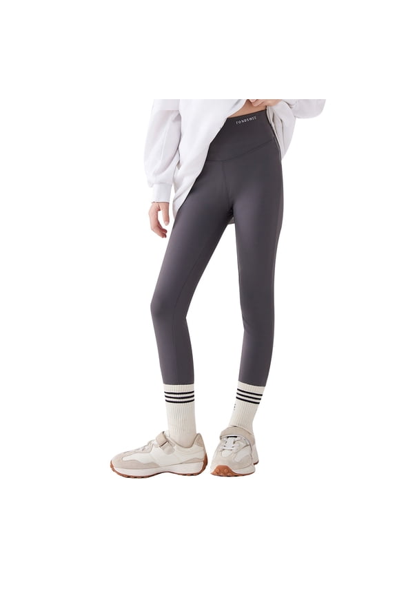 Girls Boys Yoga Pants Summer Stylish Solid Color Stretch Elastic Empire Waist Tight Dance Pants Toddler Cute Outdoor Wear,Grey,3-4 Years