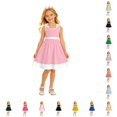 thumbnail image 1 of WERYOUNG Girls Dresses Sleeveless Crewneck Colorful Tiered Straps Back To School Dresses For Girls Kids Breathable Sundresses 7-8 Years, 1 of 4