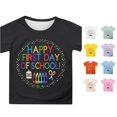 thumbnail image 1 of WERYOUNG Girls First Day Of School Shirt Cute Cartoon Print Round Neck Tees Short Sleeved Back To School T Shirts For Kids Comfortable Tops 8-9 Years, 1 of 4