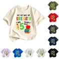 thumbnail image 1 of WERYOUNG Girls First Day Of School Shirts Short Sleeved Crewneck Cartoon Printed T Shirts Lightweight Knit Tees For Kids Back To School Stylish Top 8-9 Years, 1 of 3