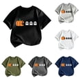 thumbnail image 1 of WERYOUNG Girls Halloween T Shirts Pumpkin Printed Short Sleeve Crewneck T-Shirts Pullover Lined Cozy Casual Tees Versatile Tops 10-11 Years, 1 of 6