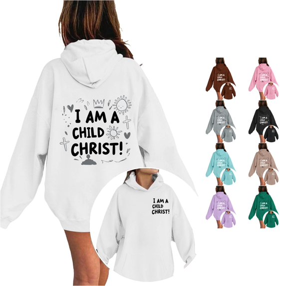 WERYOUNG Girls Hoodies Fashion Letter Prints Long Sleeve Hooded Sweatshirts With Pocket For Kids Cozy Graphic Pullover Hoodie Stylish Tops 2-3 Years