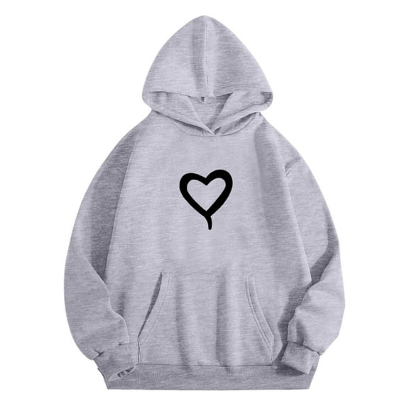 WERYOUNG Girls Hoodies Sweatshirts Valentine's Day Heart Print Long Sleeve Hooded Sweatshirt Kids Pullover Hoodie Pocket Casual Wear 2-3 Years