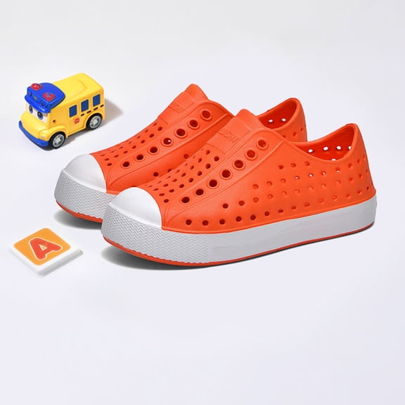 WERYOUNG Girls Sandals Summer Breathable Casual Non- Shoes Baby Leisure Pool Beach Hollow Out Sandal,Orange,11-12 Years