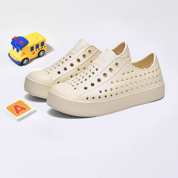 WERYOUNG Girls Sandals Summer Breathable Casual Non-Slip Shoes Newborn Casual Pool Beach Hollow Out Sandal,Beige,4-4.5 Years