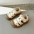 thumbnail image 1 of WERYOUNG Girls Sandals Summer Comfortable Breathable Closed Toe Adjustable Straps Shoe Newborn Leisure Beach Sandal,Khaki,2.5-3 Years, 1 of 3
