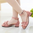thumbnail image 1 of WERYOUNG Girls Sandals Summer Fashion High Heel Open Toe Princess Shoes Girls Lovely Party Wedding Flower Pearl Sandal,Pink,12-12.5 Years, 1 of 5