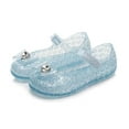 thumbnail image 1 of WERYOUNG Girls Sandals Summer Fashion Sparkly Bow Soft Sole Jelly Princess Shoes Sweet Birthday Party Sandal,Sky Blue,2-2.5 Years, 1 of 5
