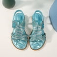 thumbnail image 1 of WERYOUNG Girls Sandals Summer Versatile Sparkly Rhinestone Open Toe Soft Sole Bohemian Princess Shoes Newborn Casual Beach Vacation Flower Sandal,Blue,3.5-4 Years, 1 of 7
