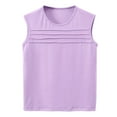 thumbnail image 1 of WERYOUNG Girls Solid Color Sleeveless Crewneck Vest T-Shirts Tops Tee Clothes Children Relaxed Fit, 1 of 5