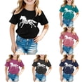 thumbnail image 1 of WERYOUNG Girls Summer T Shirts Casual Short Sleeve Round Neck Tees Daily Wear Fashion Printed T-Shirts For Toddler Kids Soft Tops 3-4 Years, 1 of 4