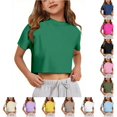 thumbnail image 1 of WERYOUNG Girls Summer T Shirts Everyday Wear Short Sleeve Crewneck T-Shirts For Young Girls Casual Fashions Tees Stylish Tops 9-10 Years, 1 of 9