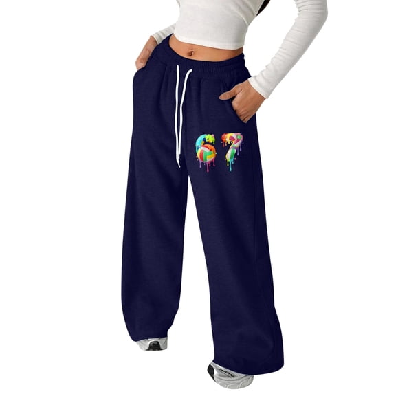 WERYOUNG Girls Sweatpants 67 Number Printed Loose Fit Joggers Straight Leg Casual Pants Drawstring Athletic Sweat Pants Comfort Everyday Wear Stylish Pants