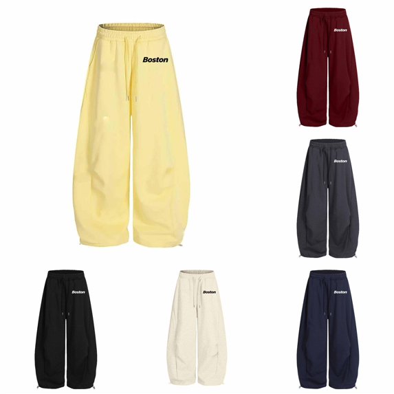 WERYOUNG Girls Wide Leg Pants Elastic Drawstring Waist City Letter Print Barrel Sweatpants Kids Baggy Back To School Pants 10-11 Years