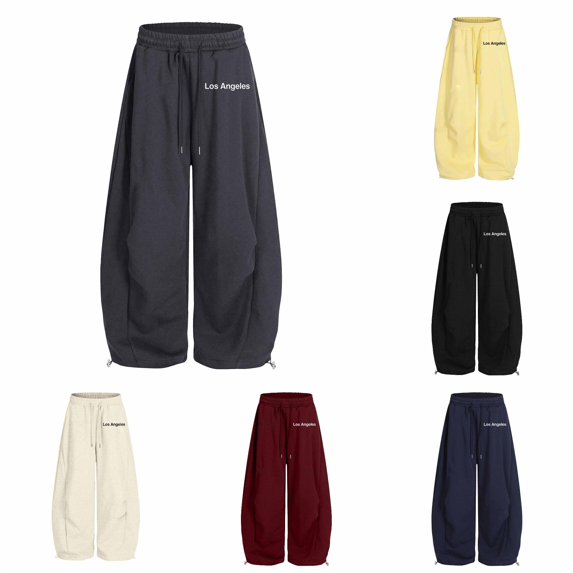 WERYOUNG Girls Wide Leg Pants Elastic Drawstring Waist City Letter Print Barrel Sweatpants Kids Relaxed Fit Back To School Pants 12-13 Years
