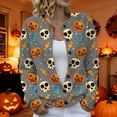 thumbnail image 1 of WERYOUNG Halloween Cardigan Sweaters For Women Pumpkin Skeleton Print Long Sleeve Button Down Sweater Daily Wear Relaxed Fit Fall Tops For Women,Size L, 1 of 4