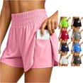 thumbnail image 1 of WERYOUNG High Waist Yoga Shorts For Women Running Gym Shorts With Built In Layered And Pocket For Exercise And Training Stylish Bottoms L, 1 of 9