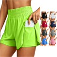 thumbnail image 1 of WERYOUNG High Waist Yoga Shorts For Women Running Gym Shorts With Built In Layered And Pocket For Exercise And Training Trendy Bottoms L, 1 of 9
