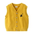 thumbnail image 1 of WERYOUNG Toddler Kids Child Baby Boys Sleeveless Patchwork Cartoon Fashion Vest Jacket Outer Outwear Clothes, Yellow, 4-5 Years, 1 of 3