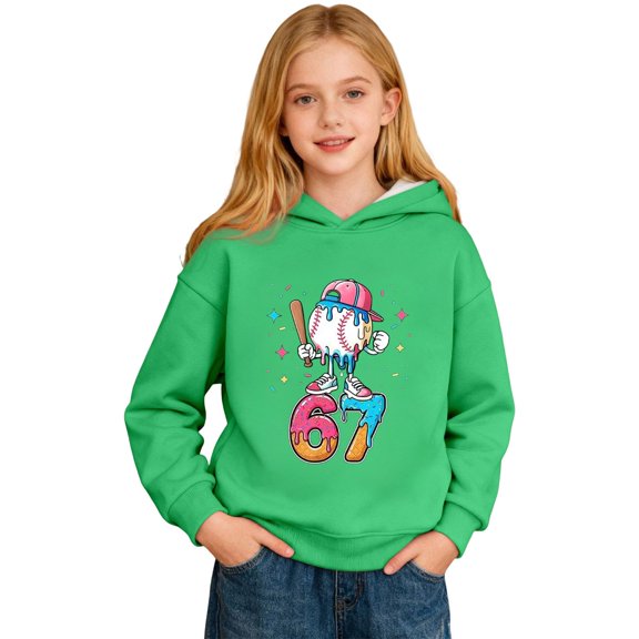 WERYOUNG Kids 67 Hoodies Sweatshirts Fashion Six Seven Number Graphic Hoodie Long Sleeve Hooded Sweatshirt For Boys Pullover With Pocket 3-4 Years